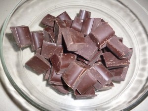 Homemade Baci - dark chocolate chunks